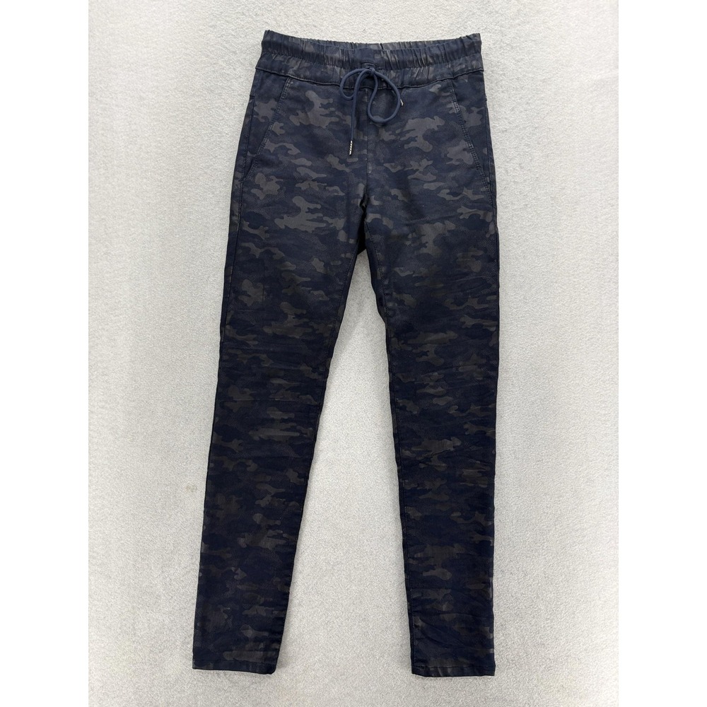 Bevy Flog Shely Camouflage Pants Womens 25 Blue Stretch Pull On Drawstring Ankle